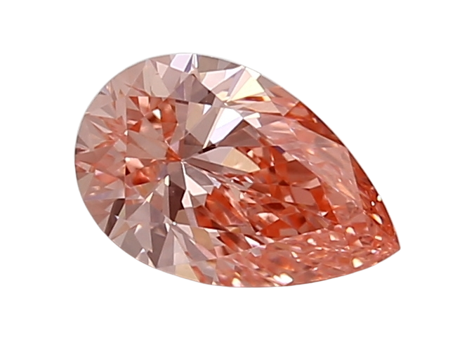 0.7 Carat PINK VVS2 Pear Lab Diamond