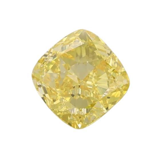 0.73 Carat YELLOW VVS2 Cushion Lab Diamond