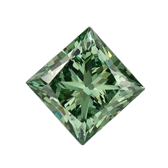 0.76 Carat GREEN VVS2 Princess Lab Diamond
