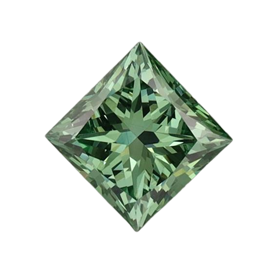0.72 Carat GREEN VVS2 Princess Lab Diamond