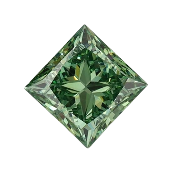 0.78 Carat GREEN VVS2 Princess Lab Diamond