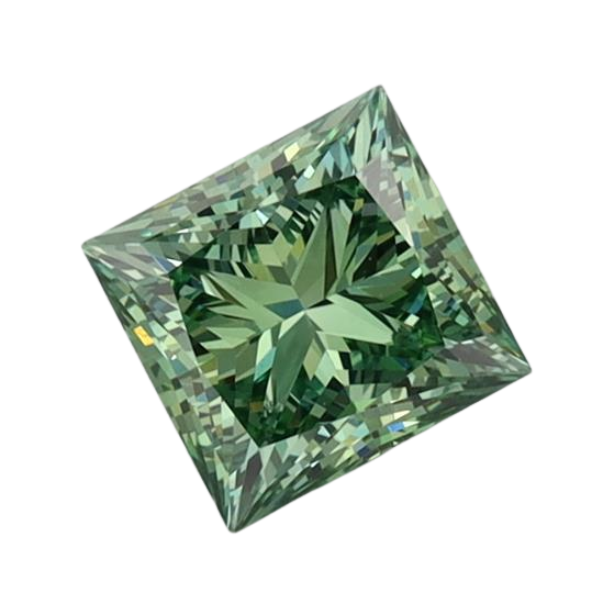 0.96 Carat GREEN VS1 Princess Lab Diamond