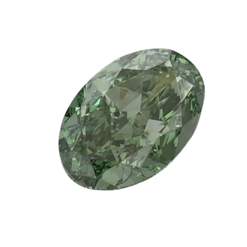 0.71 Carat GREEN VVS2 Oval Lab Diamond