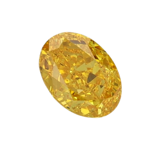 0.71 Carat YELLOW VVS2 Oval Lab Diamond
