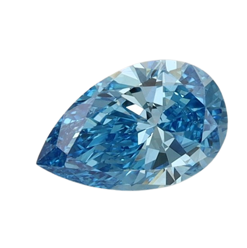 0.71 Carat BLUE VVS2 Pear Lab Diamond