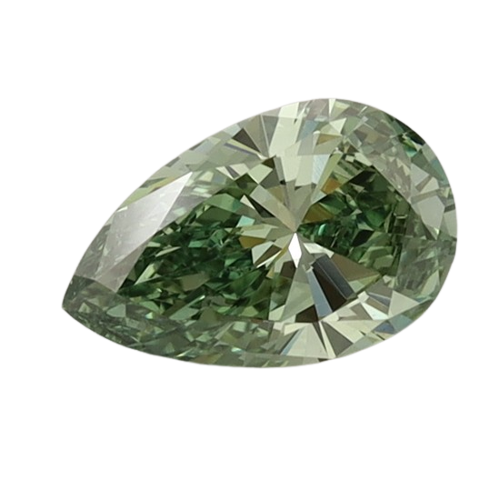 0.72 Carat GREEN VVS2 Pear Lab Diamond