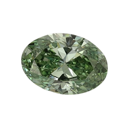 0.51 Carat GREEN VVS2 Oval Lab Diamond