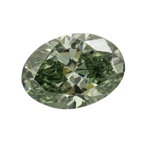 0.71 Carat GREEN VVS2 Oval Lab Diamond