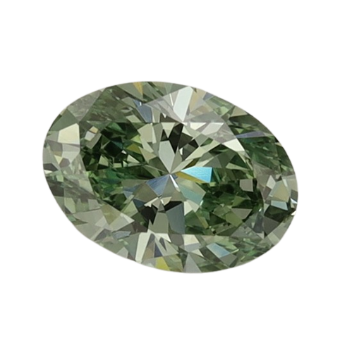 0.73 Carat GREEN VVS2 Oval Lab Diamond